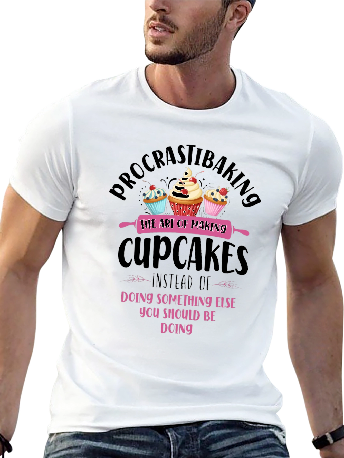 Procrastibaking Cupcake Graphic T-Shirt
