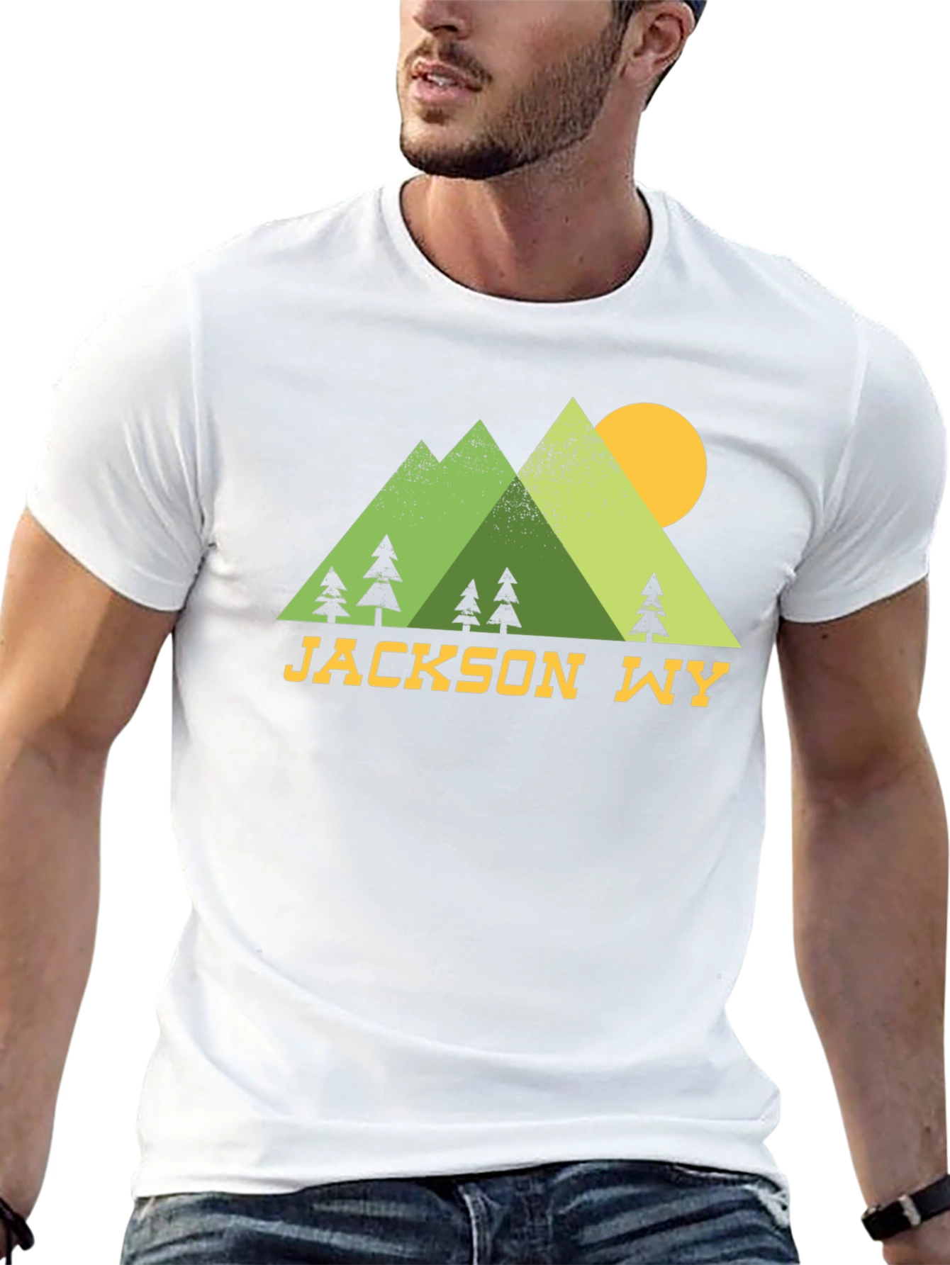 Jackson WY Mountain Scene Graphic T-Shirt
