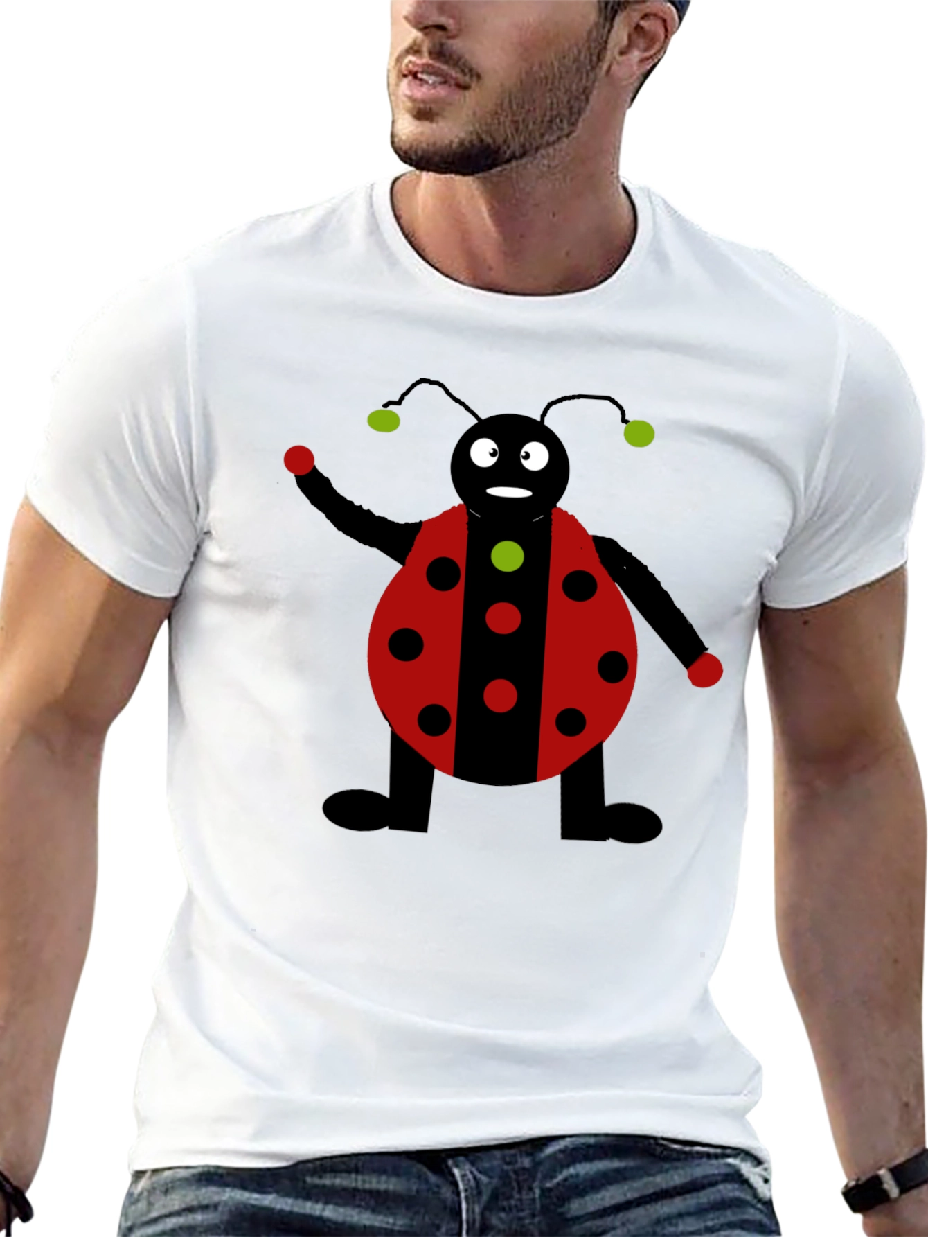 Ladybug Graphic Black T-Shirt
