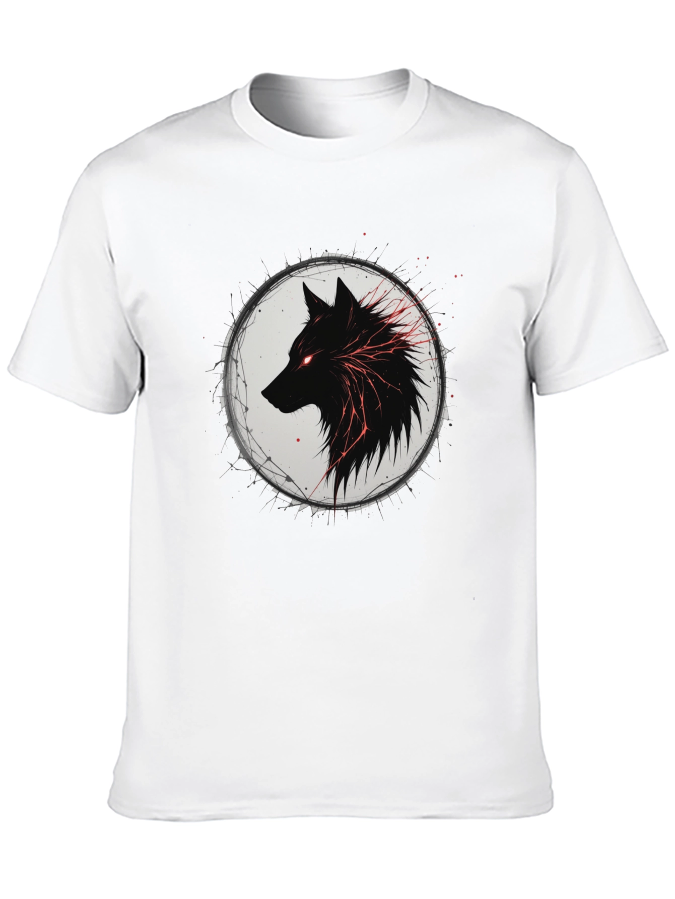 Black Wolf Graphic Tee - Mens Fashion
