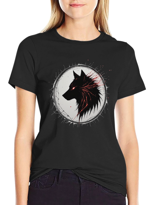 Black Wolf Graphic Tee - Mens Fashion