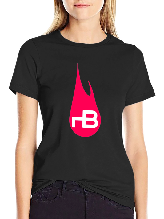 Black T-Shirt with Pink Flame Logo