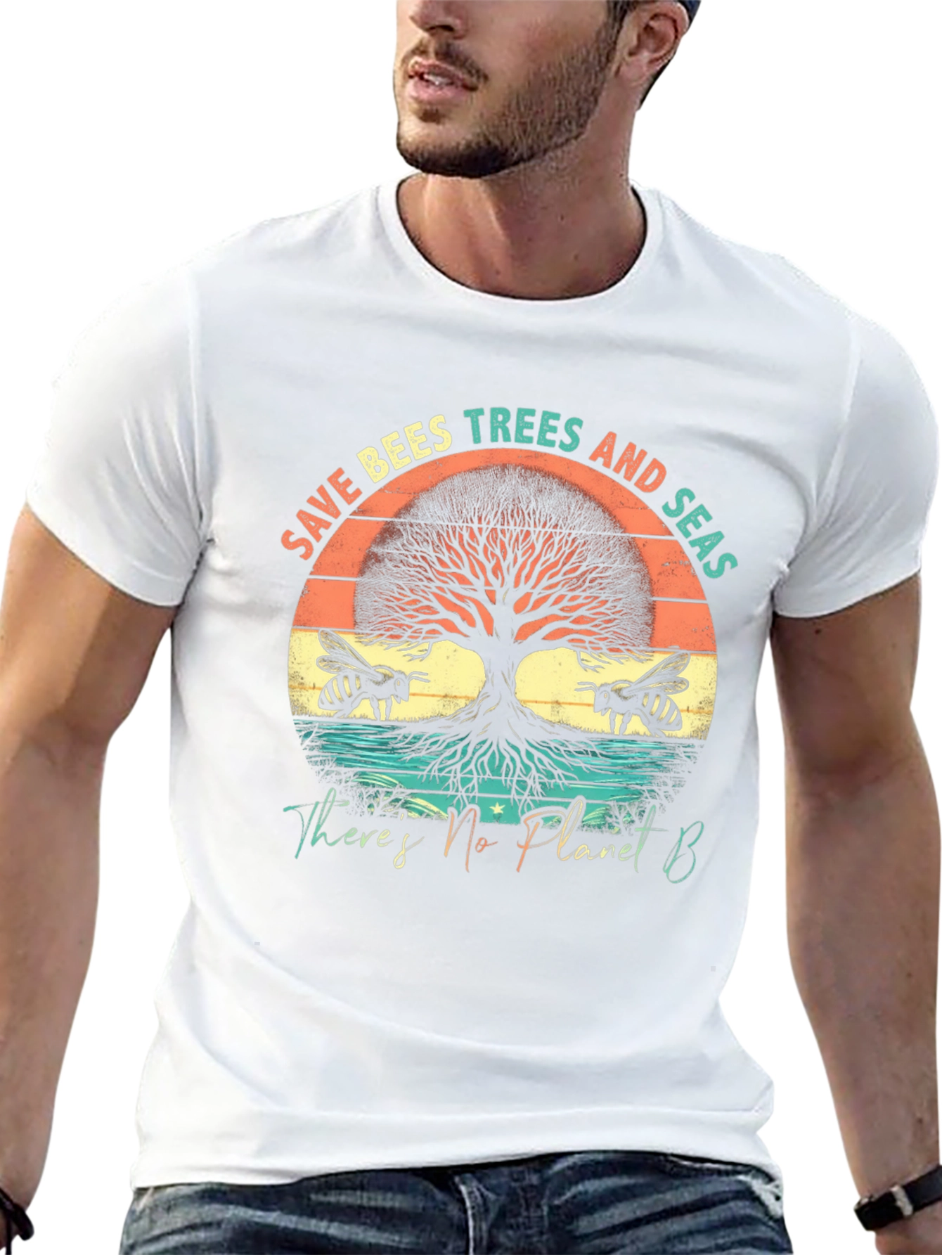 Save Bees Trees Seas T-Shirt - Planet B