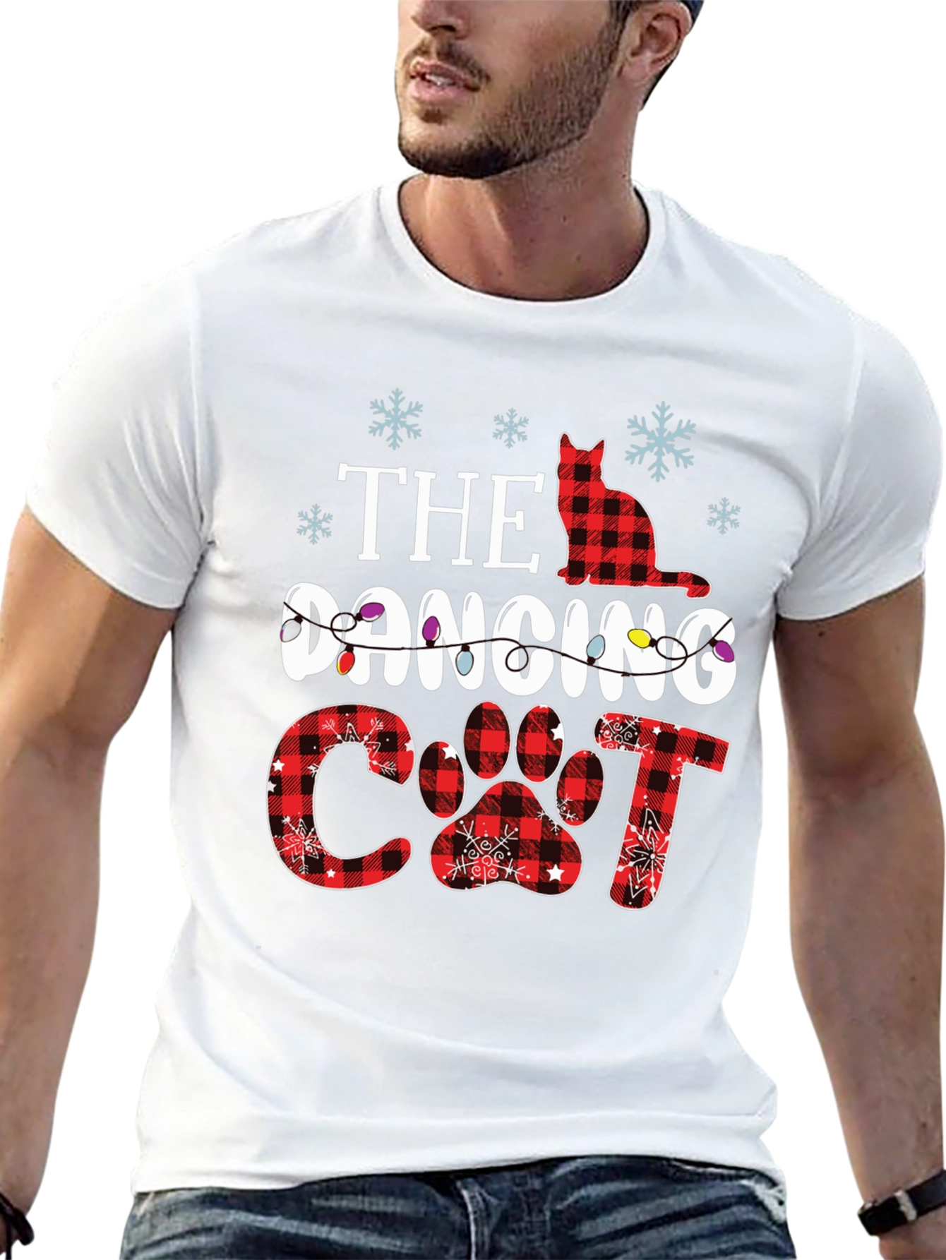 Festive Cat T-Shirt - The Dancing Cat