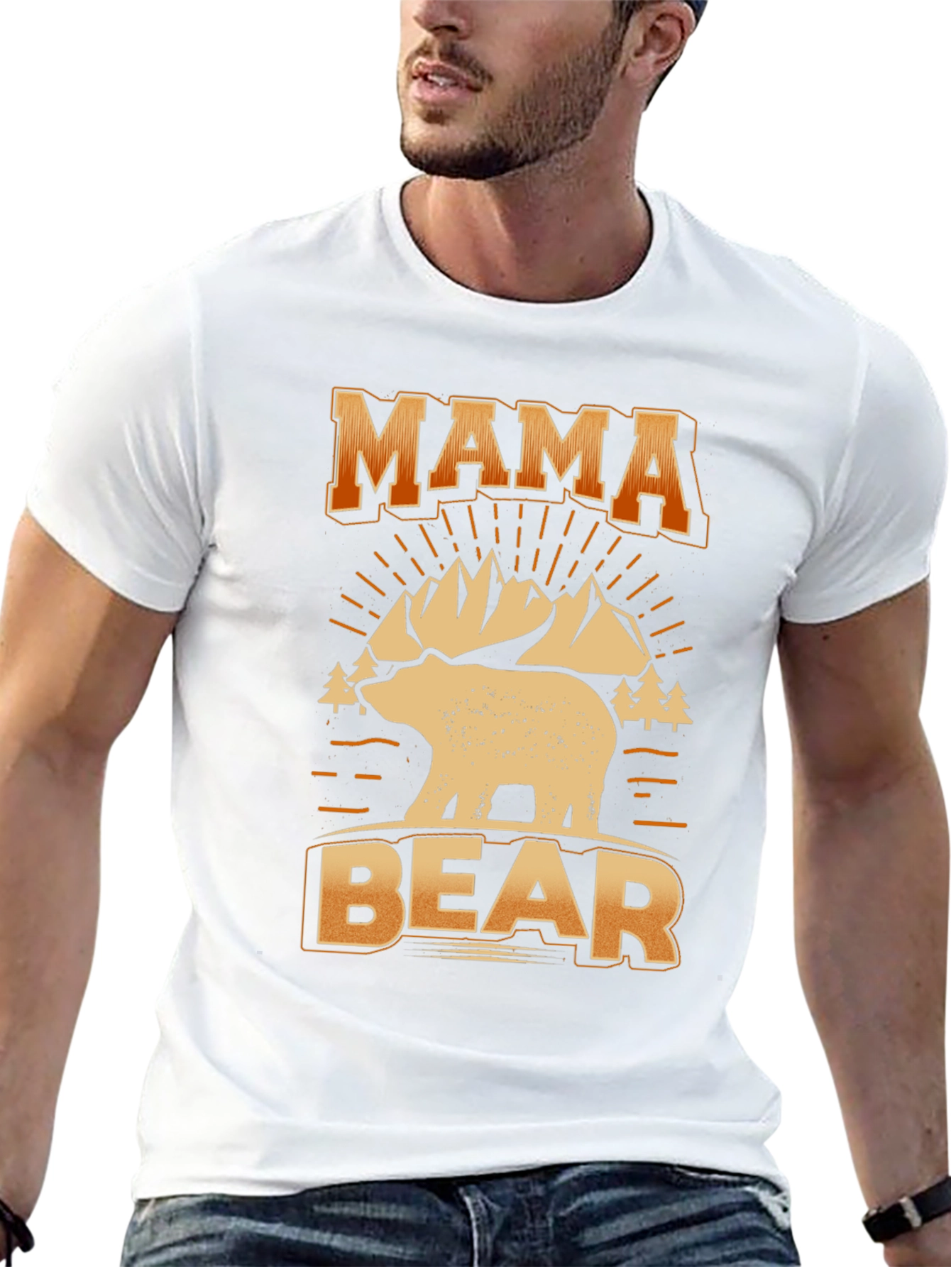 Mama Bear Graphic Tee - Black Cotton T-Shirt