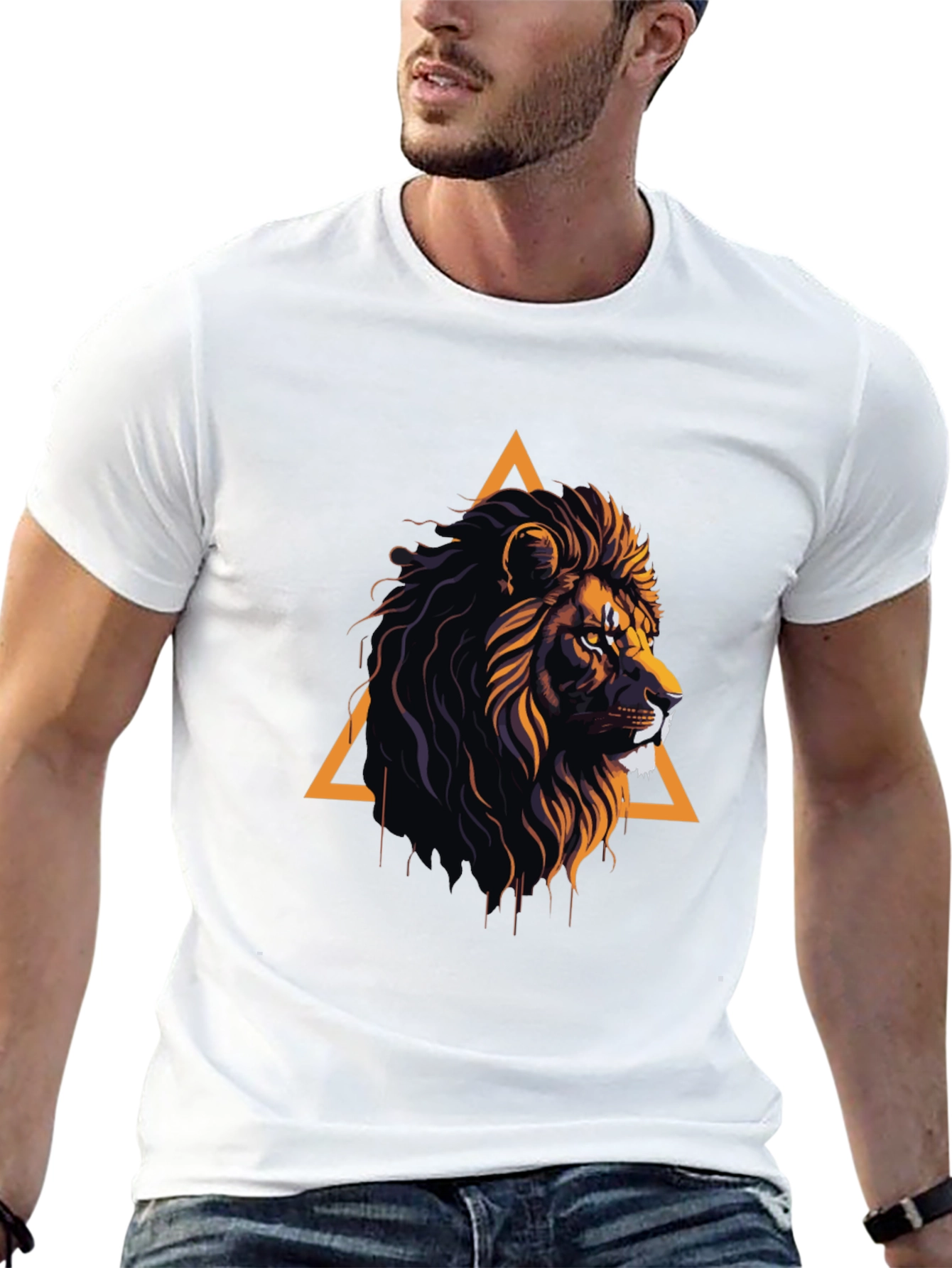 Lion Graphic Tee - Modern Animal Print Shirt