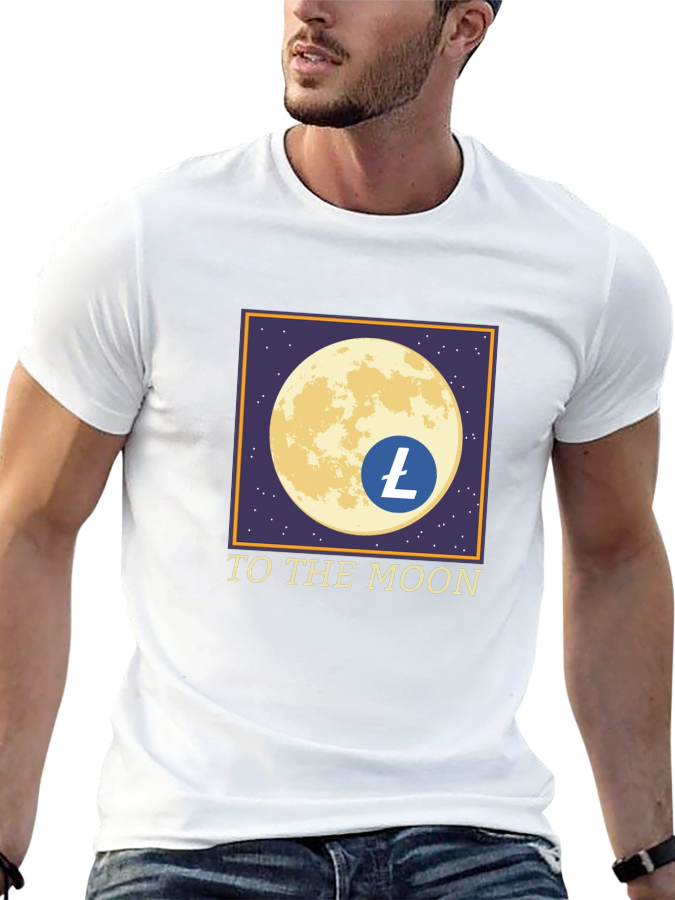 Litecoin LTC Crypto To The Moon Black T-Shirt