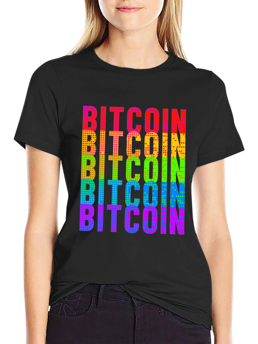 Bitcoin Rainbow Graphic Tee - Crypto Fashion