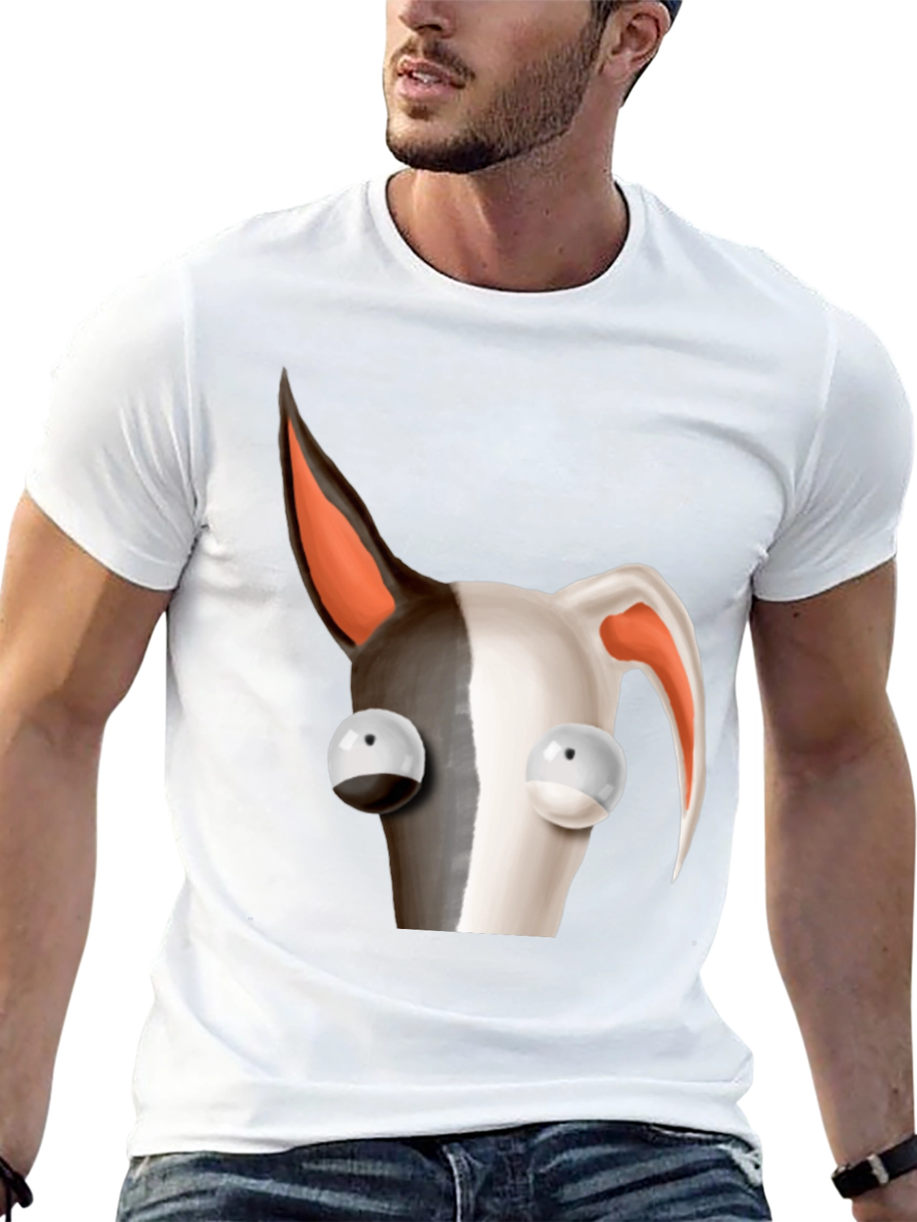 Cartoon Dog Graphic Tee - Unique Animal Design T-Shirt