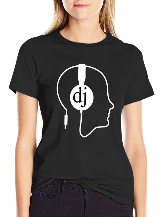 DJ Headphone Head Black T-Shirt