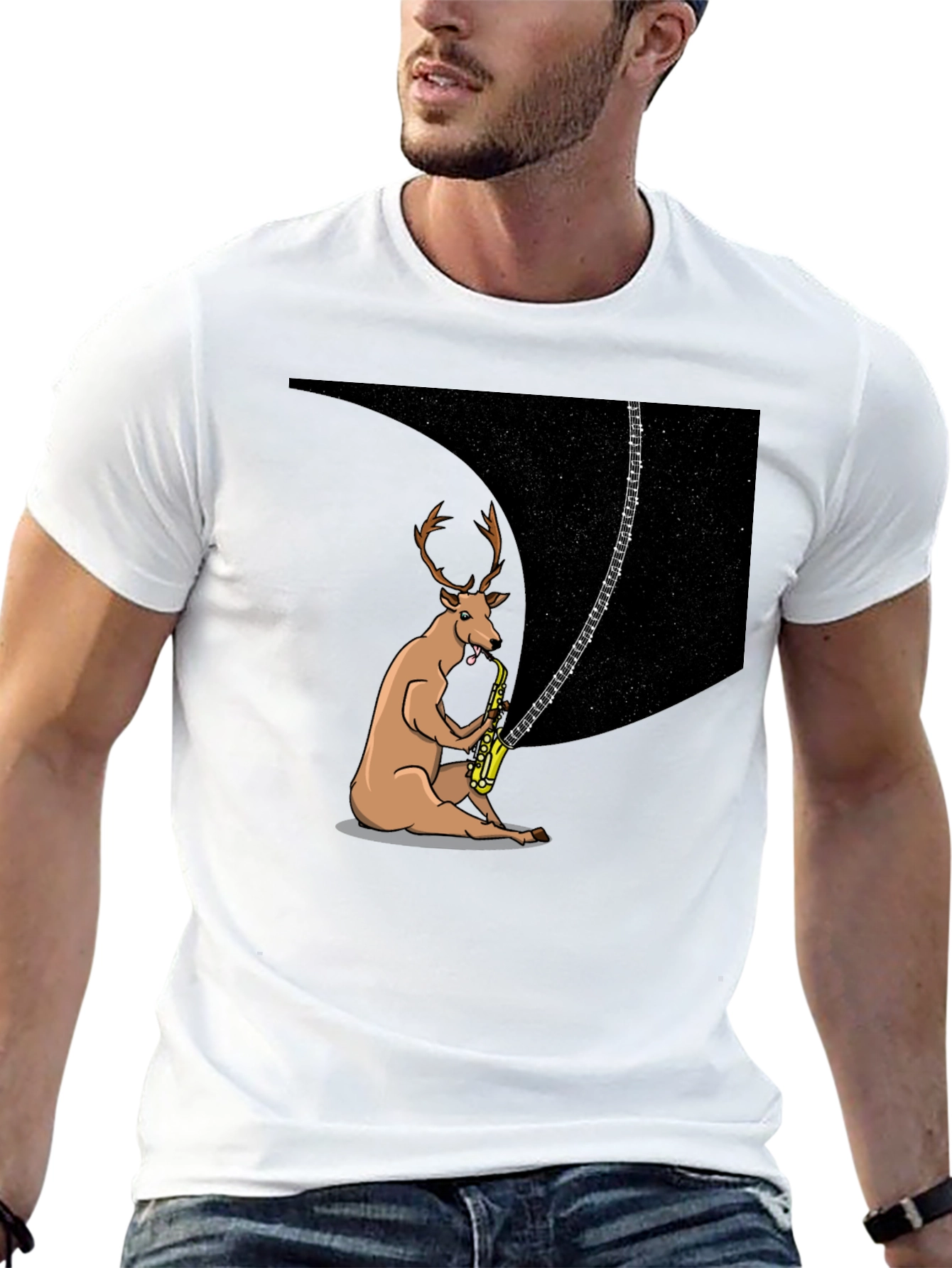Cosmic Jazz Deer Graphic Tee