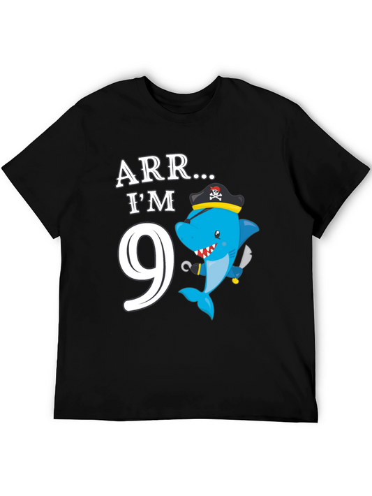 ARR Im 9! Pirate Shark Birthday Shirt