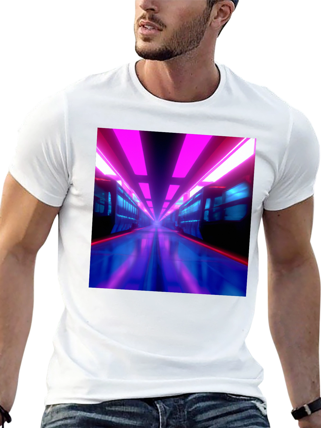 Retro Train T-Shirt - Cyberpunk Style