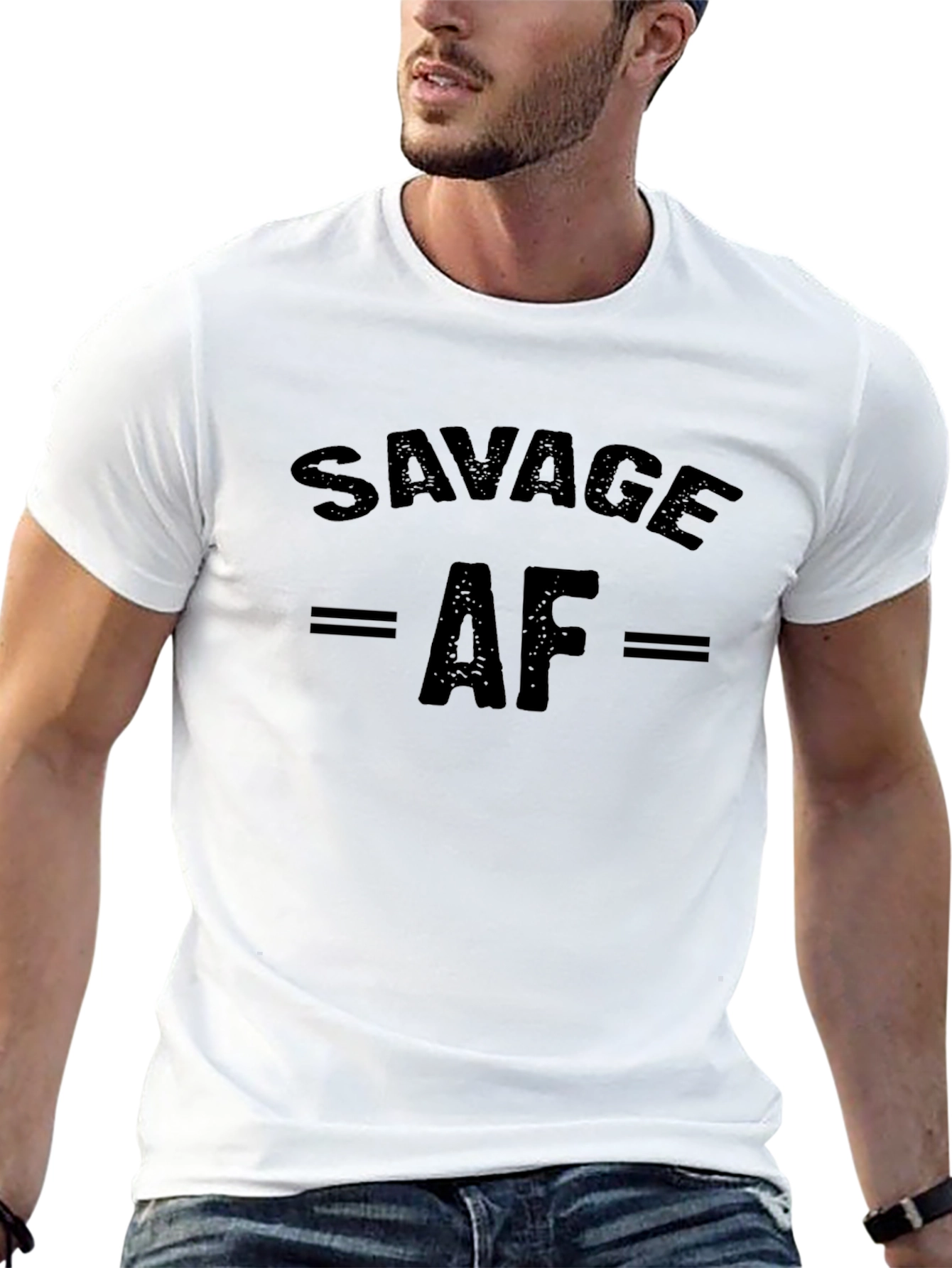 Savage AF Graphic Print Mens Black T-Shirt