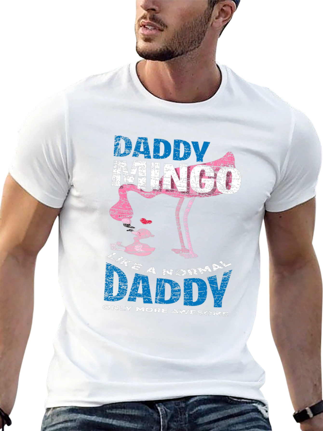 Daddy Mingo T-Shirt - Awesome Flamingo Dad Tee