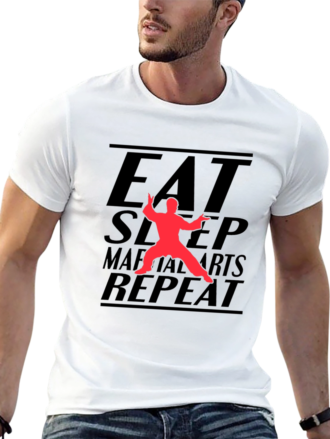 Eat Sleep Martial Arts Repeat Black T-Shirt