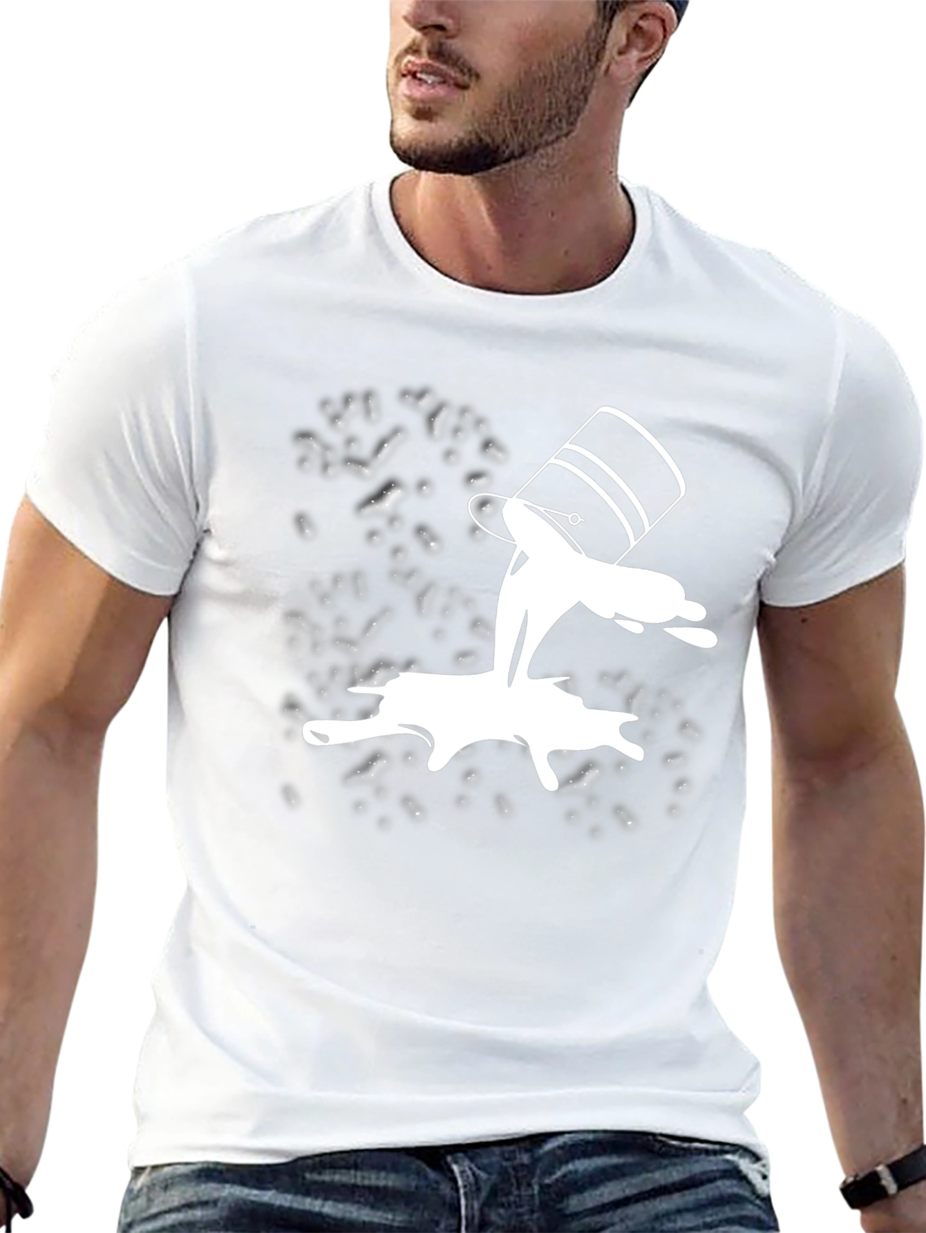 Paint Spill Graphic Tee - Black Casual T-Shirt