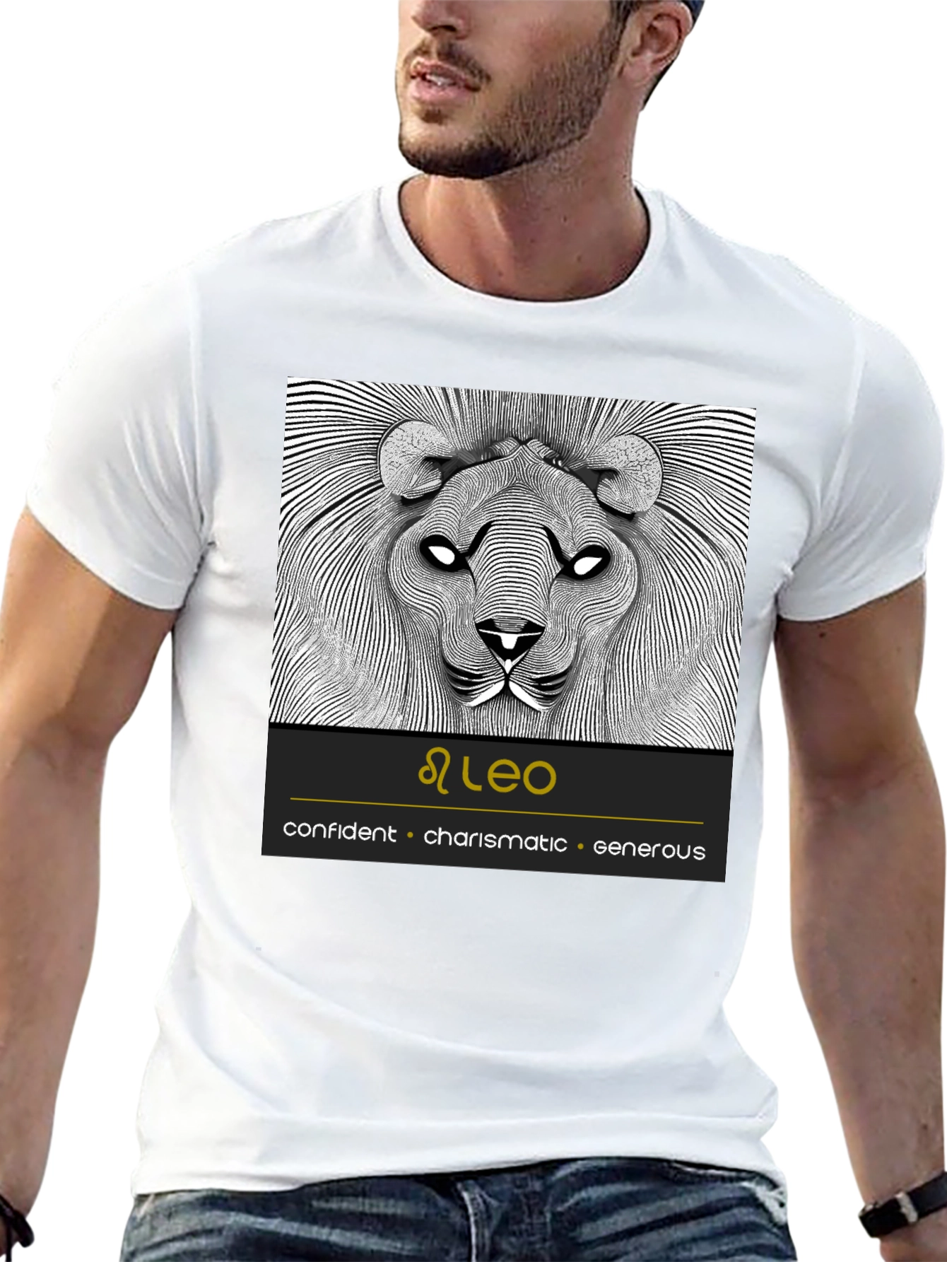 Leo Zodiac Sign Black T-Shirt