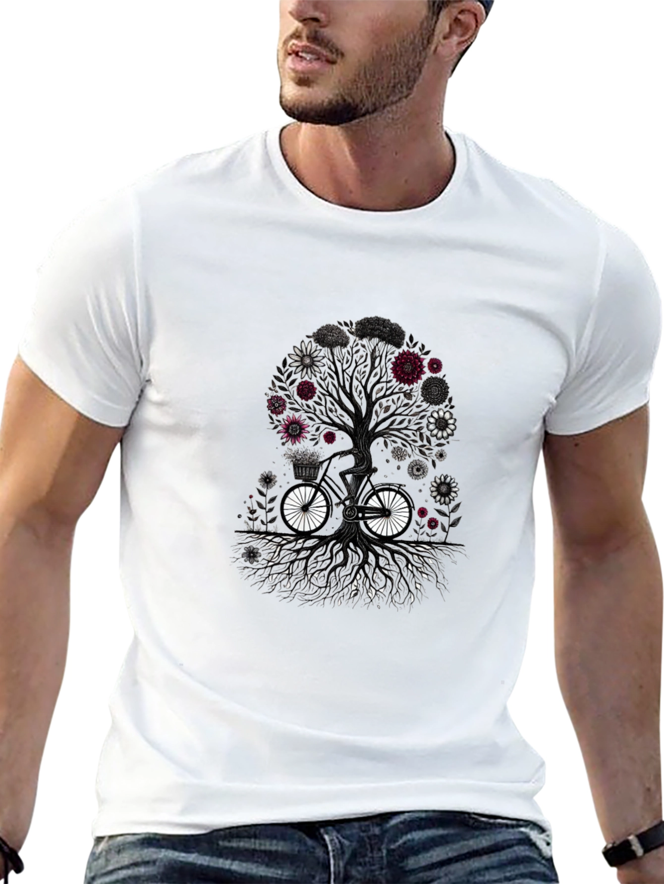 Tree of Life Bicycle Graphic Tee - Black