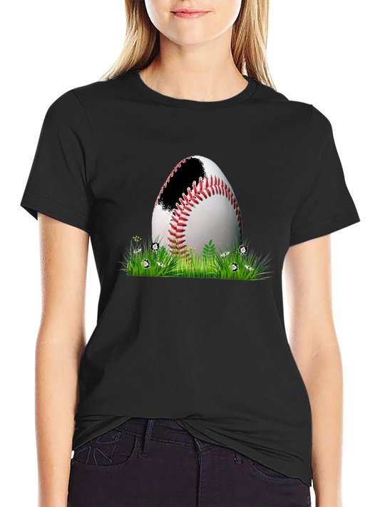 Baseball in Grass Graphic Tee