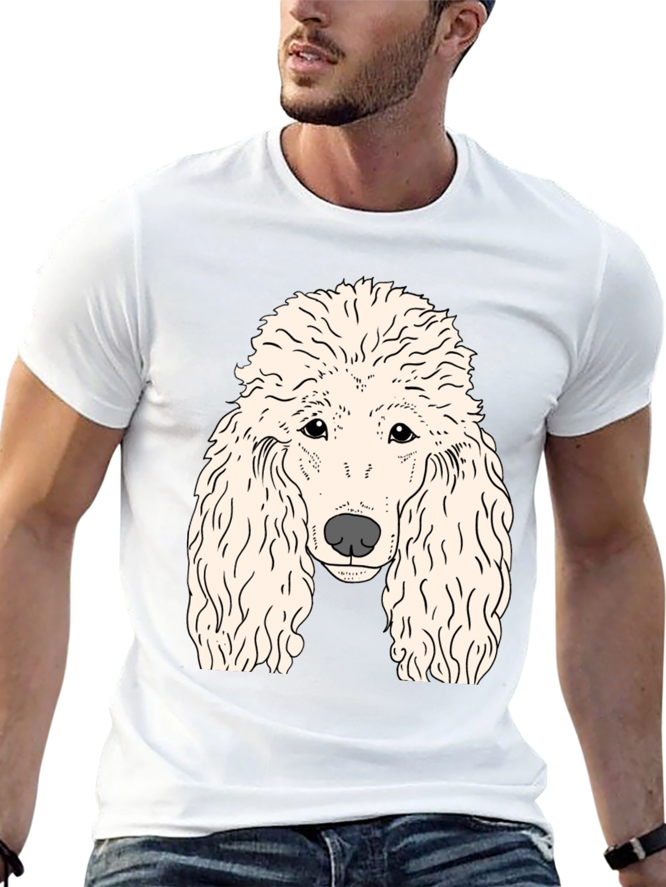 Poodle Graphic T-Shirt - Black Cotton Tee