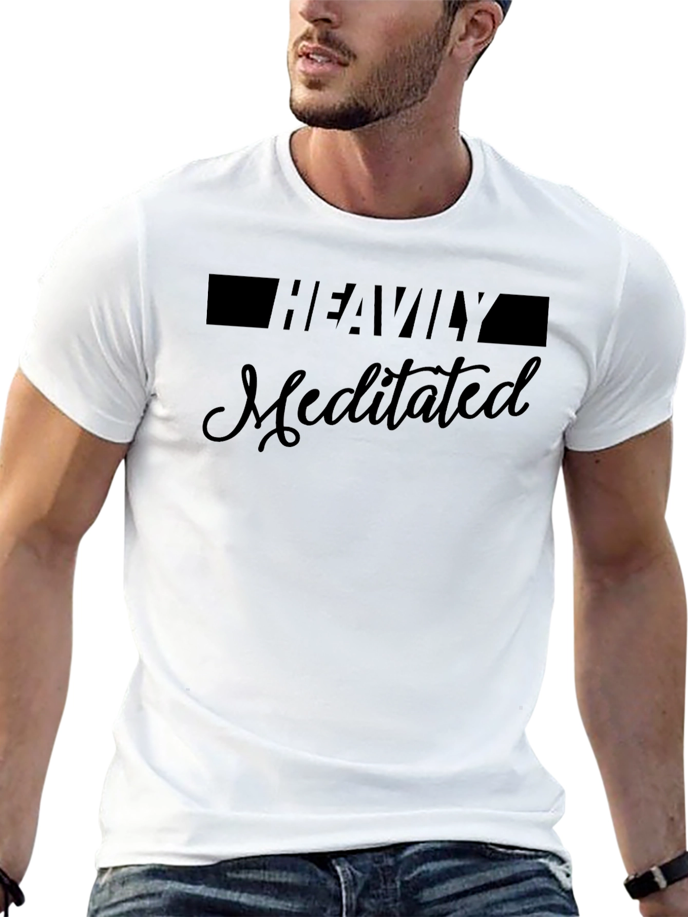 Heavily Meditated Black T-Shirt - Zen Style