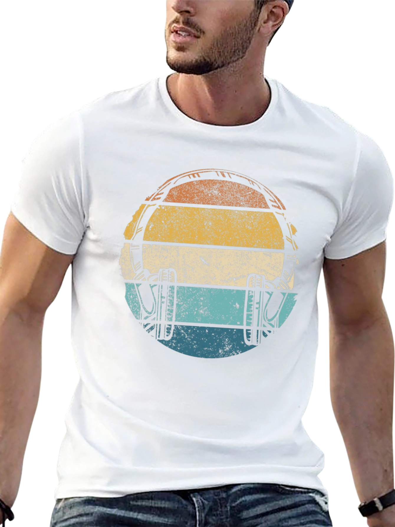 Retro Sunset Headphones Graphic Tee