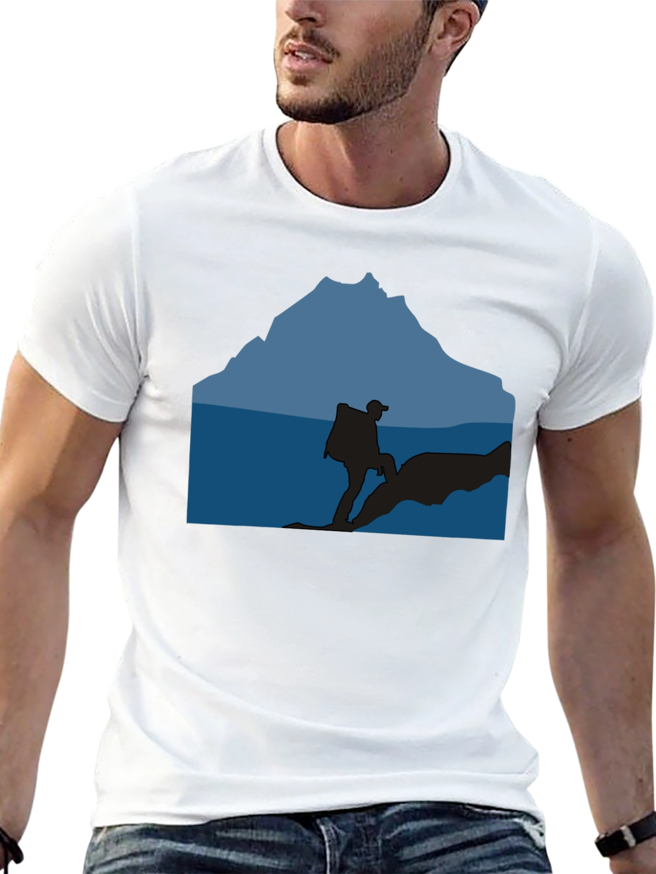 Outdoor Adventure Silhouette Graphic Tee - Black