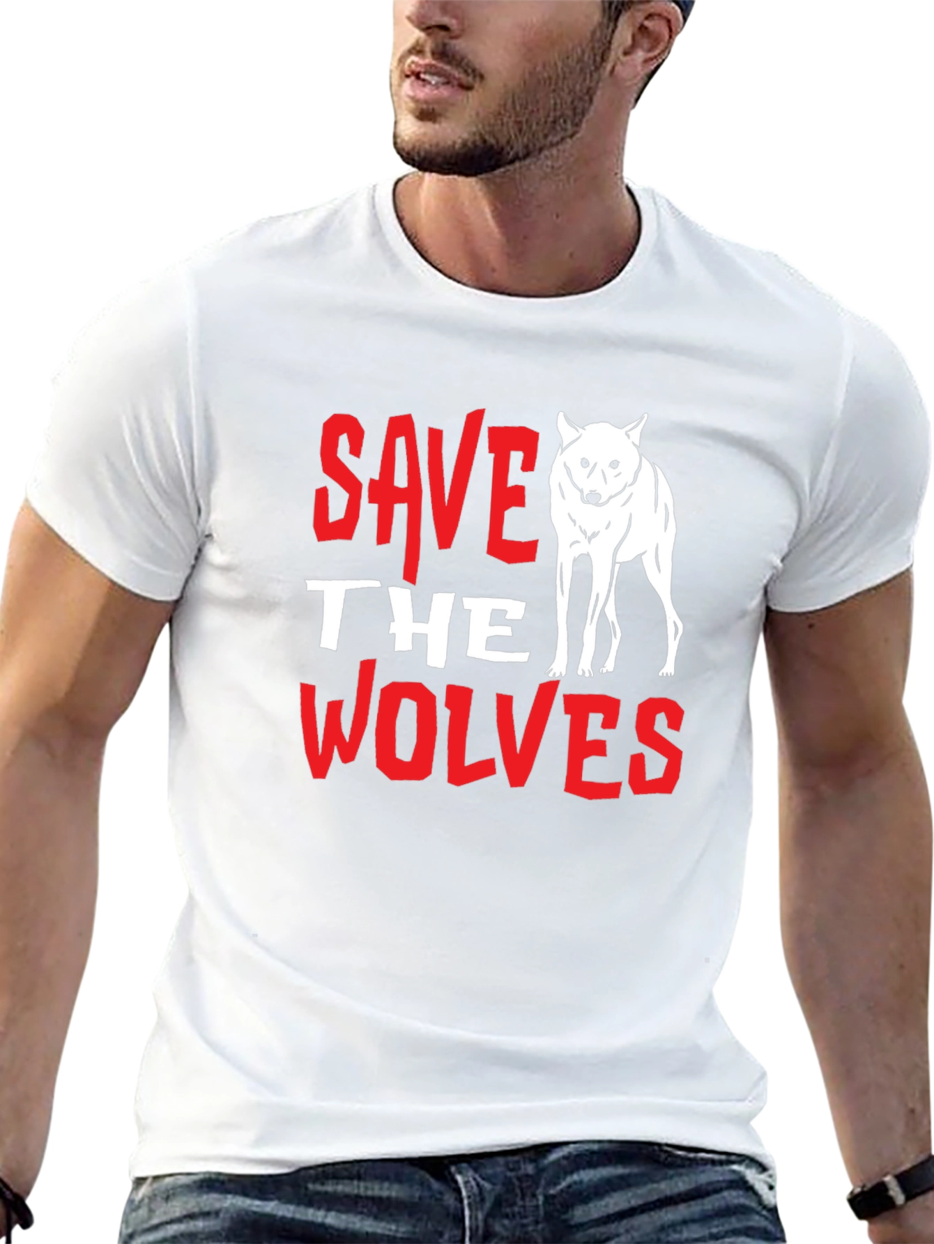 Save the Wolves Graphic Tee - Black