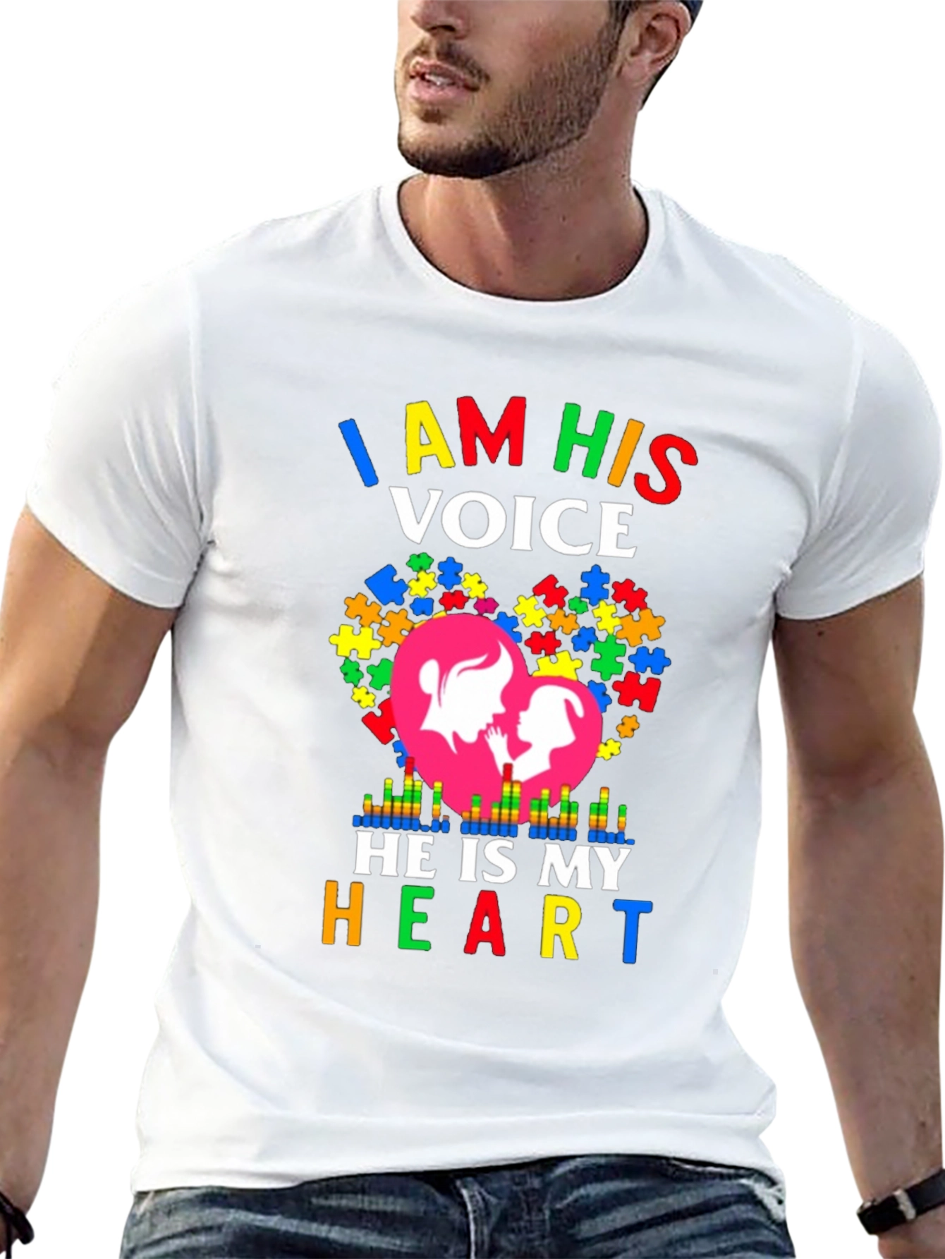 Autism Awareness I Am His Voice Graphic T-Shirt