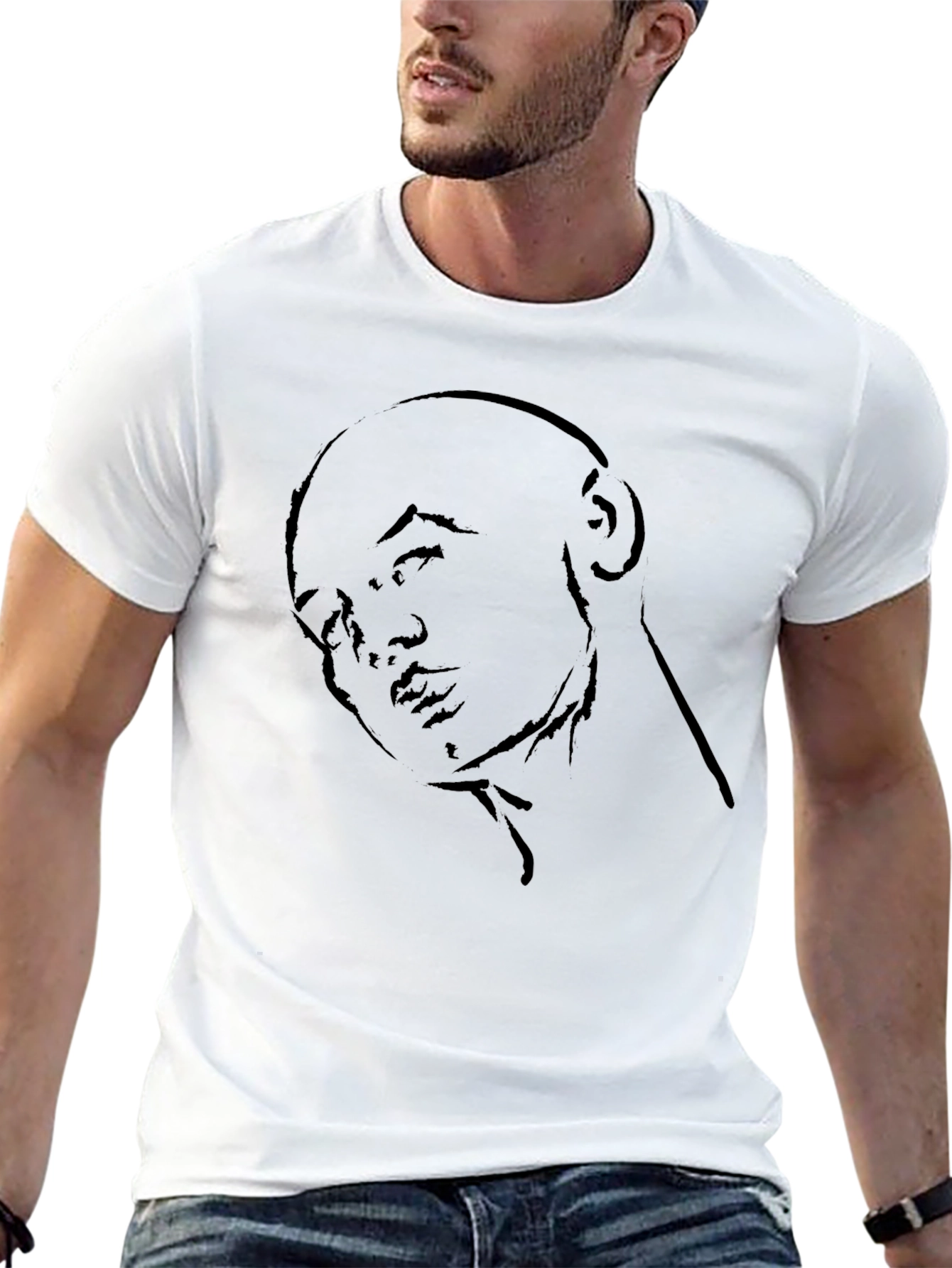 Minimalist Portrait Black T-Shirt