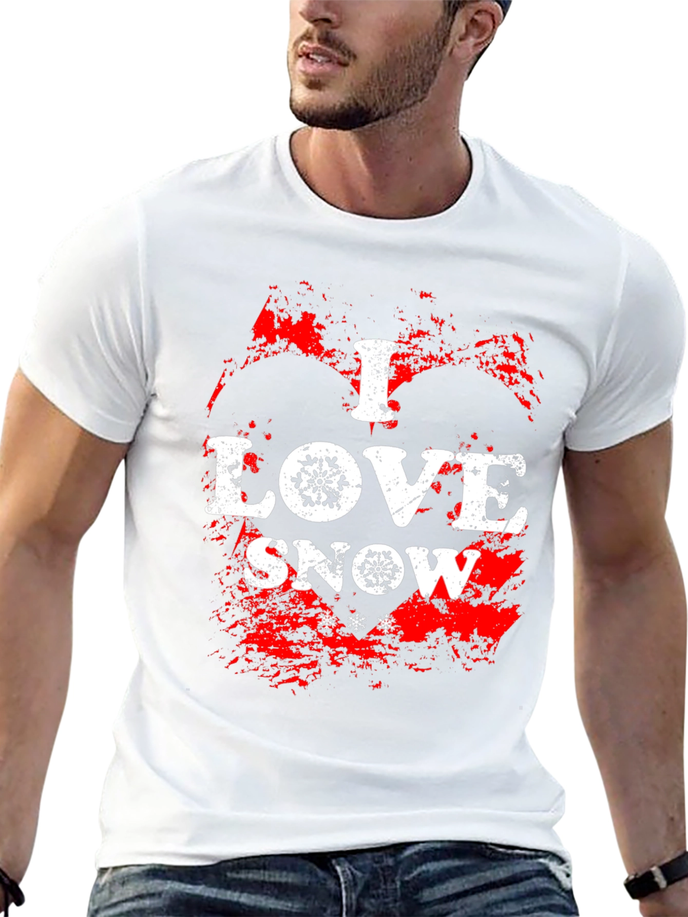 I Love Snow Graphic Tee - Winter Holiday T-Shirt