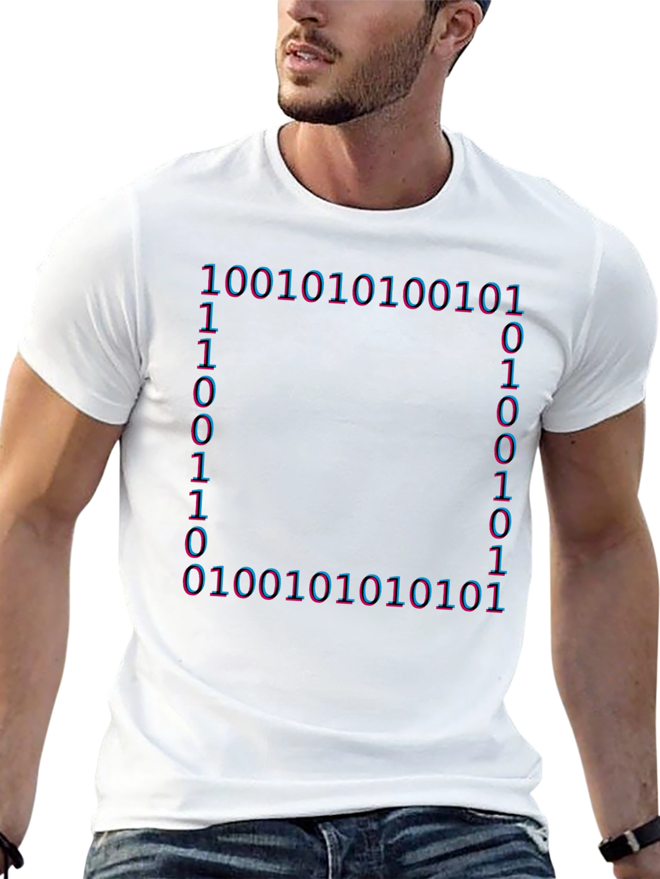 Binary Code Graphic T-Shirt - Tech Style Tee