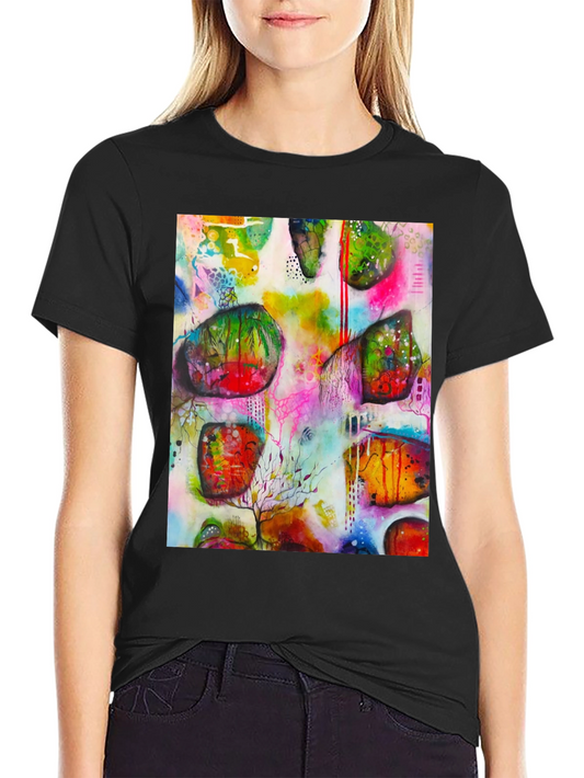 Abstract Art Print Crew Neck T-Shirt