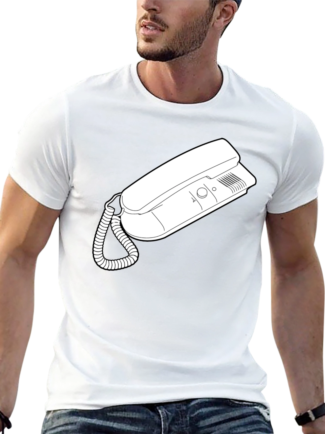 Retro Phone Graphic Tee - Classic Style