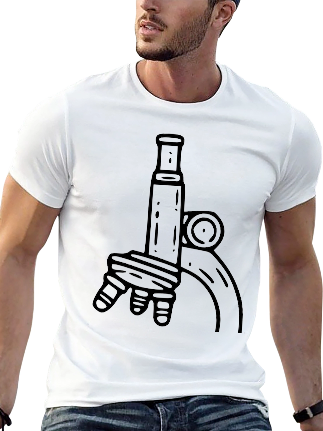 Microscope Graphic Tee - Science Lovers T-Shirt
