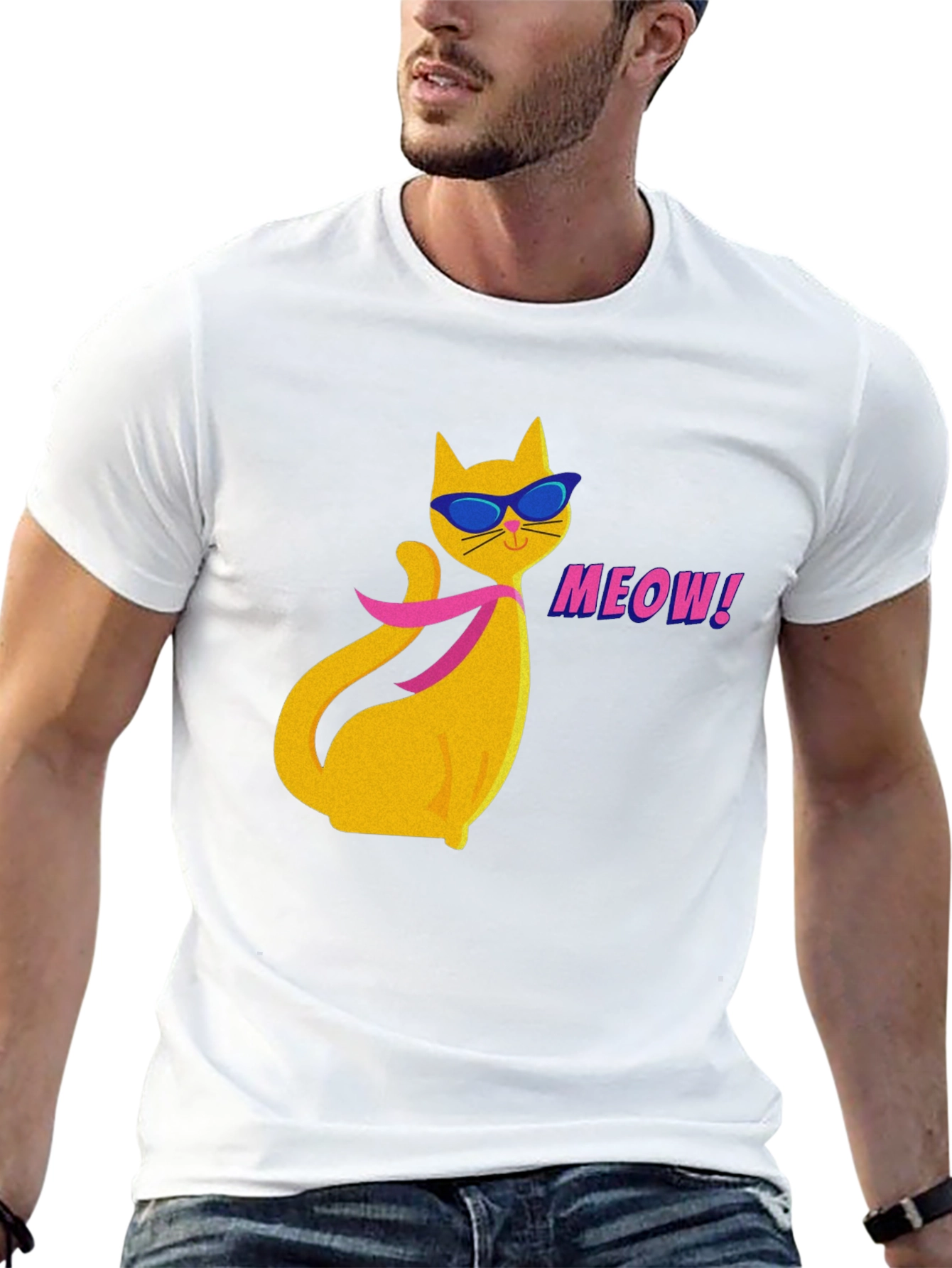 Cool Cat T-Shirt - Meow Cartoon Design
