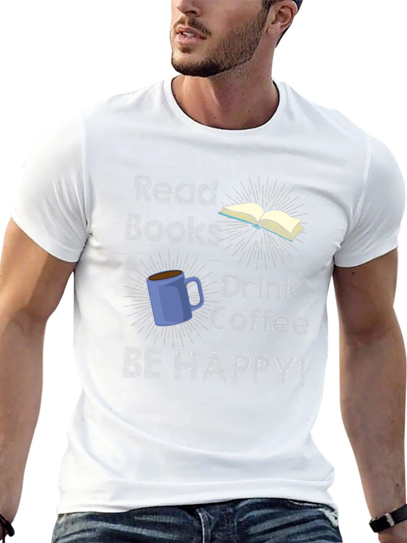 Read Books Drink Coffee Be Happy T-Shirt