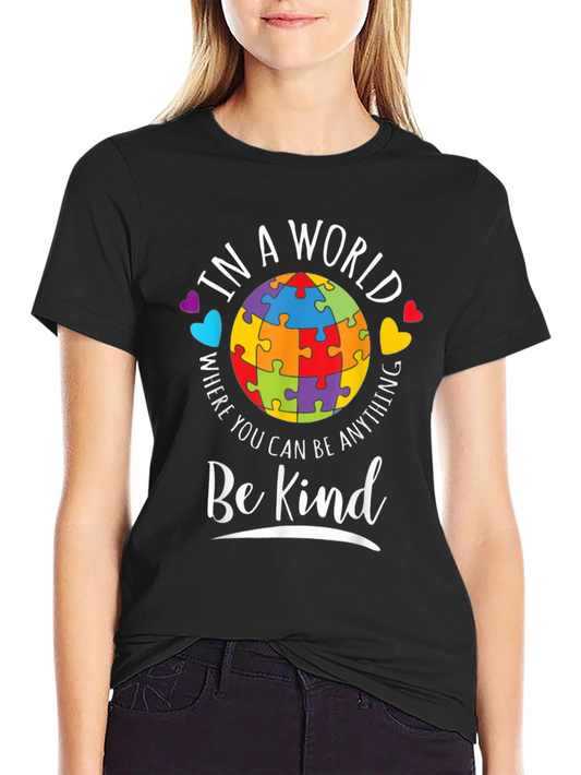 Be Kind T-Shirt - Autism Awareness Puzzle Piece Design