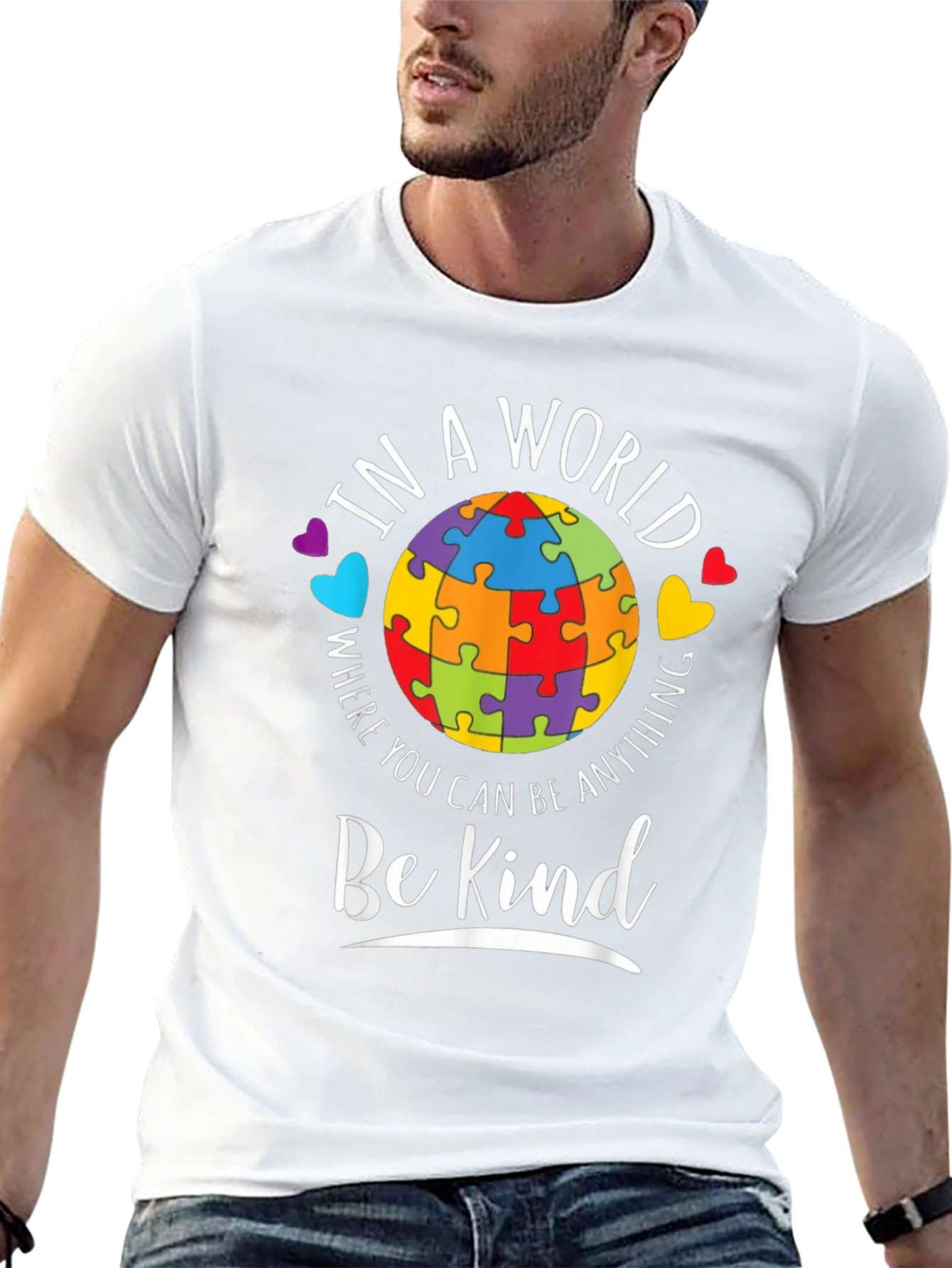 Be Kind T-Shirt - Autism Awareness Puzzle Piece Design