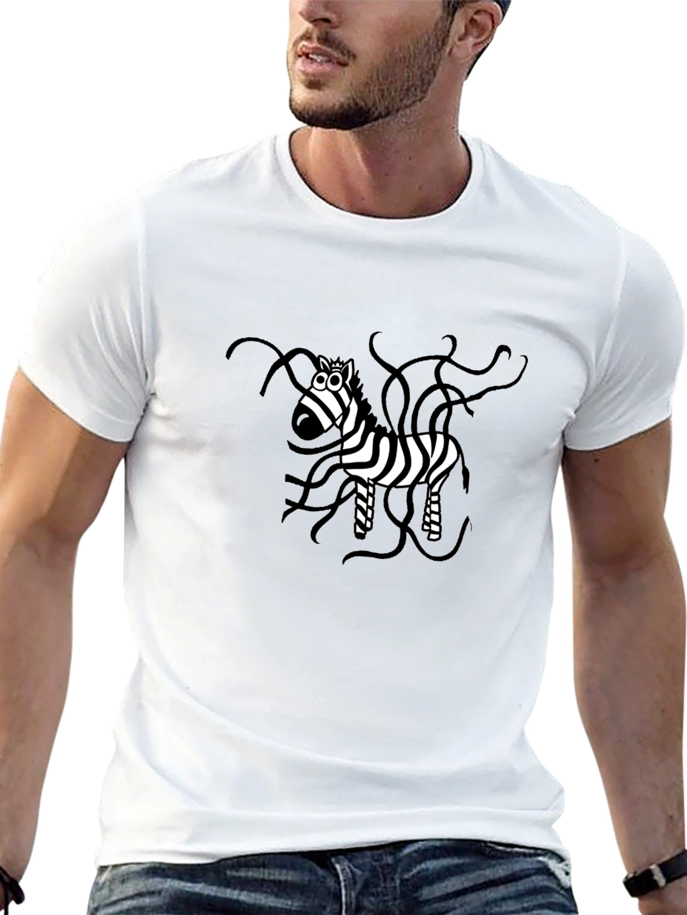 Zebra Graphic Black T-Shirt - Quirky Animal Print