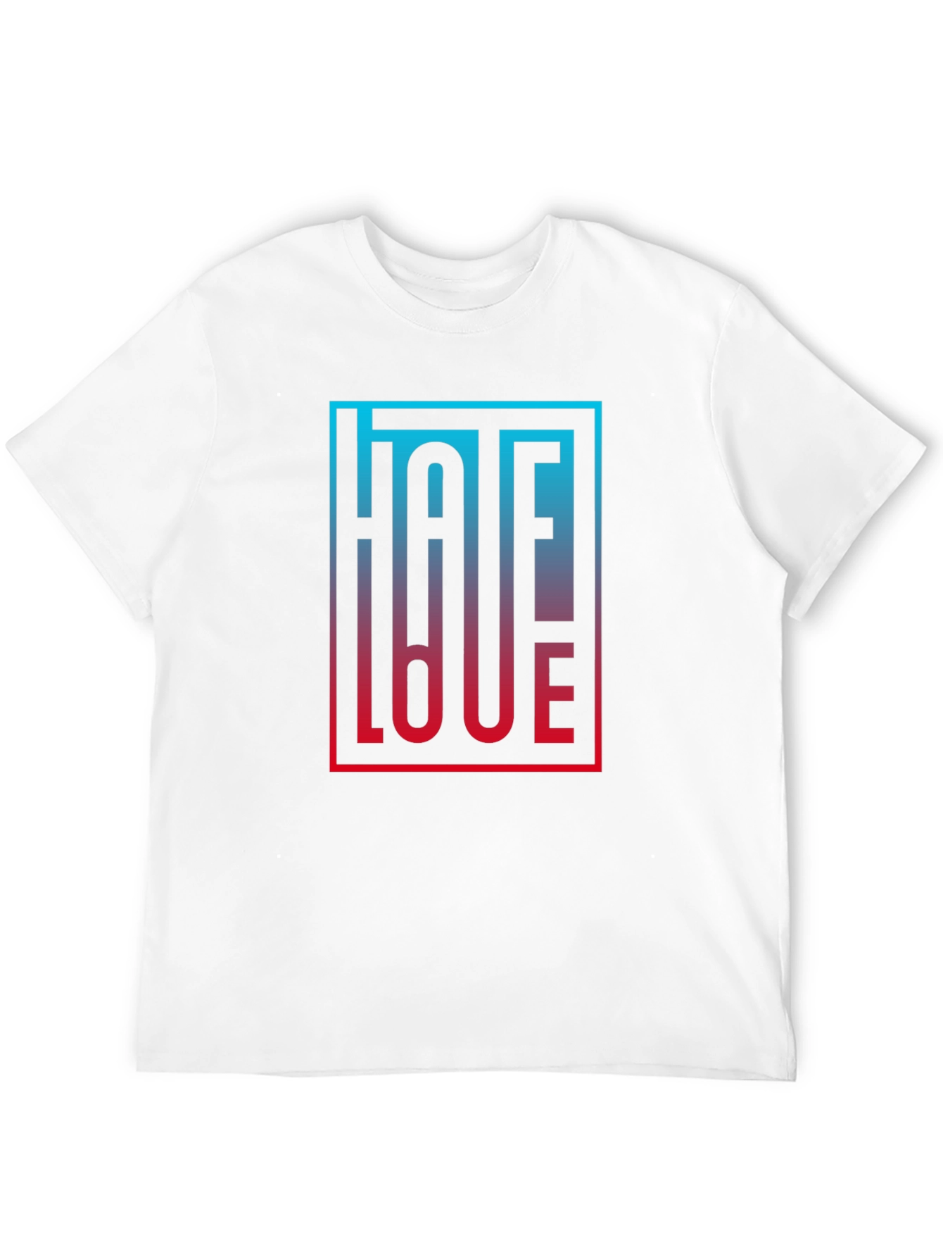 Hate Love Graphic Tee - Modern Gradient Design