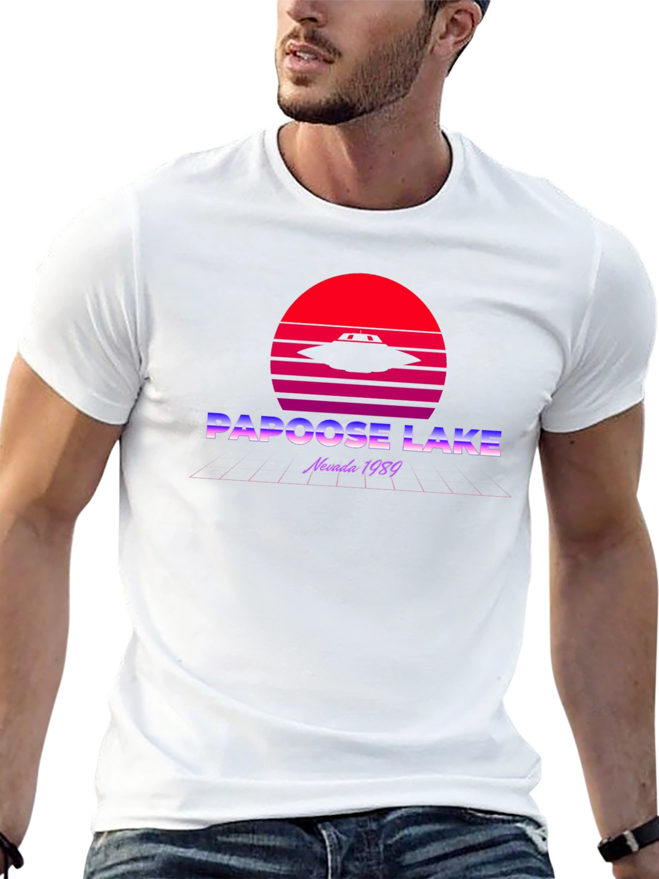 Papoose Lake UFO T-Shirt - Retro Nevada 1989