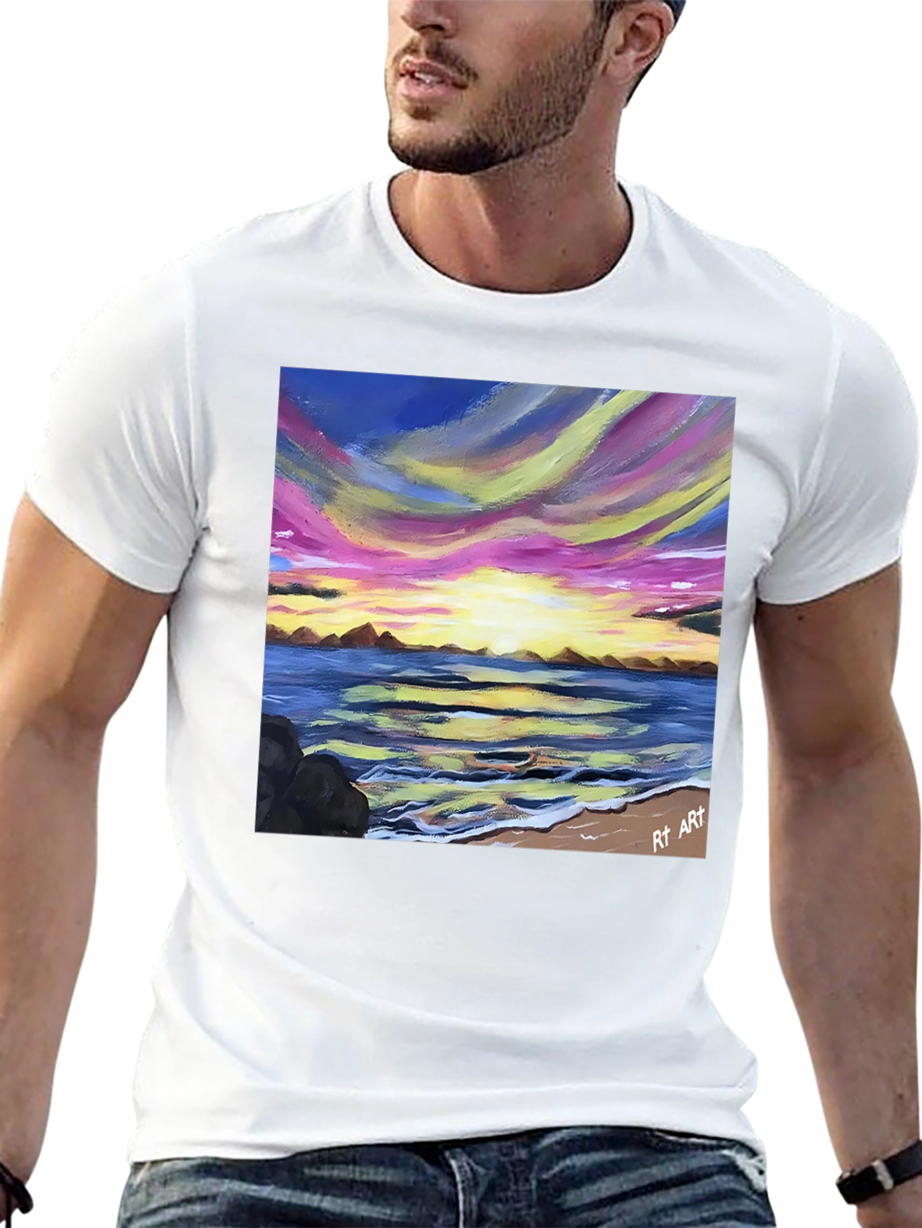 Sunset Beach Painting T-Shirt