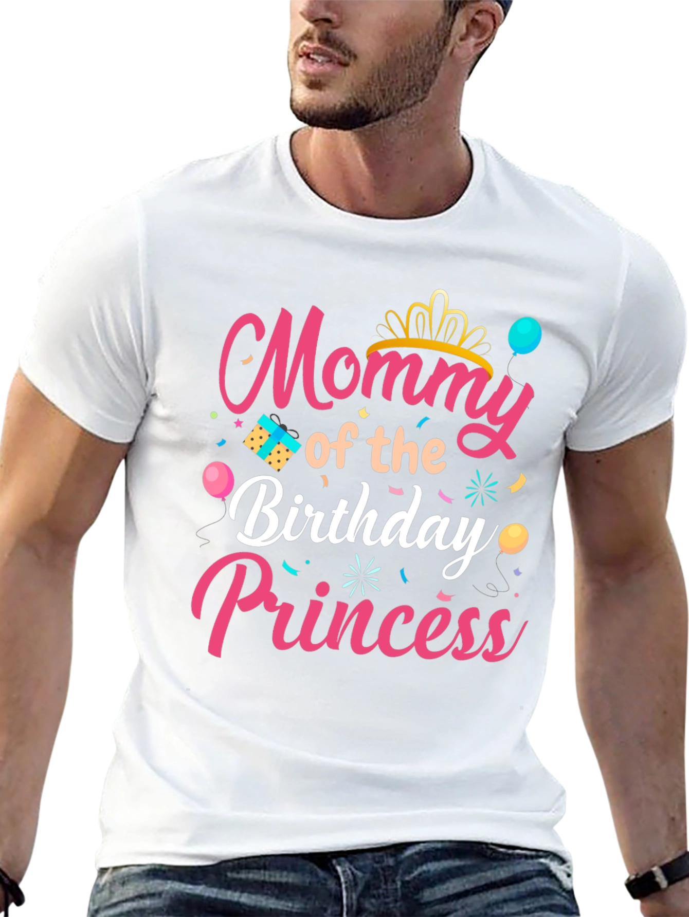 Mommy of the Birthday Princess Black T-Shirt