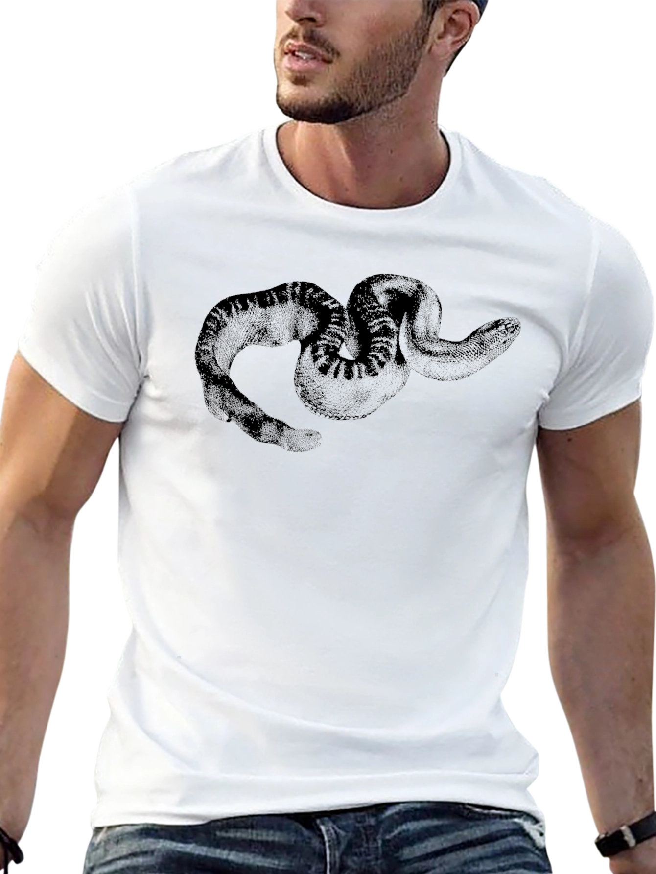 Black Snake Graphic Tee - Mens Casual Shirt