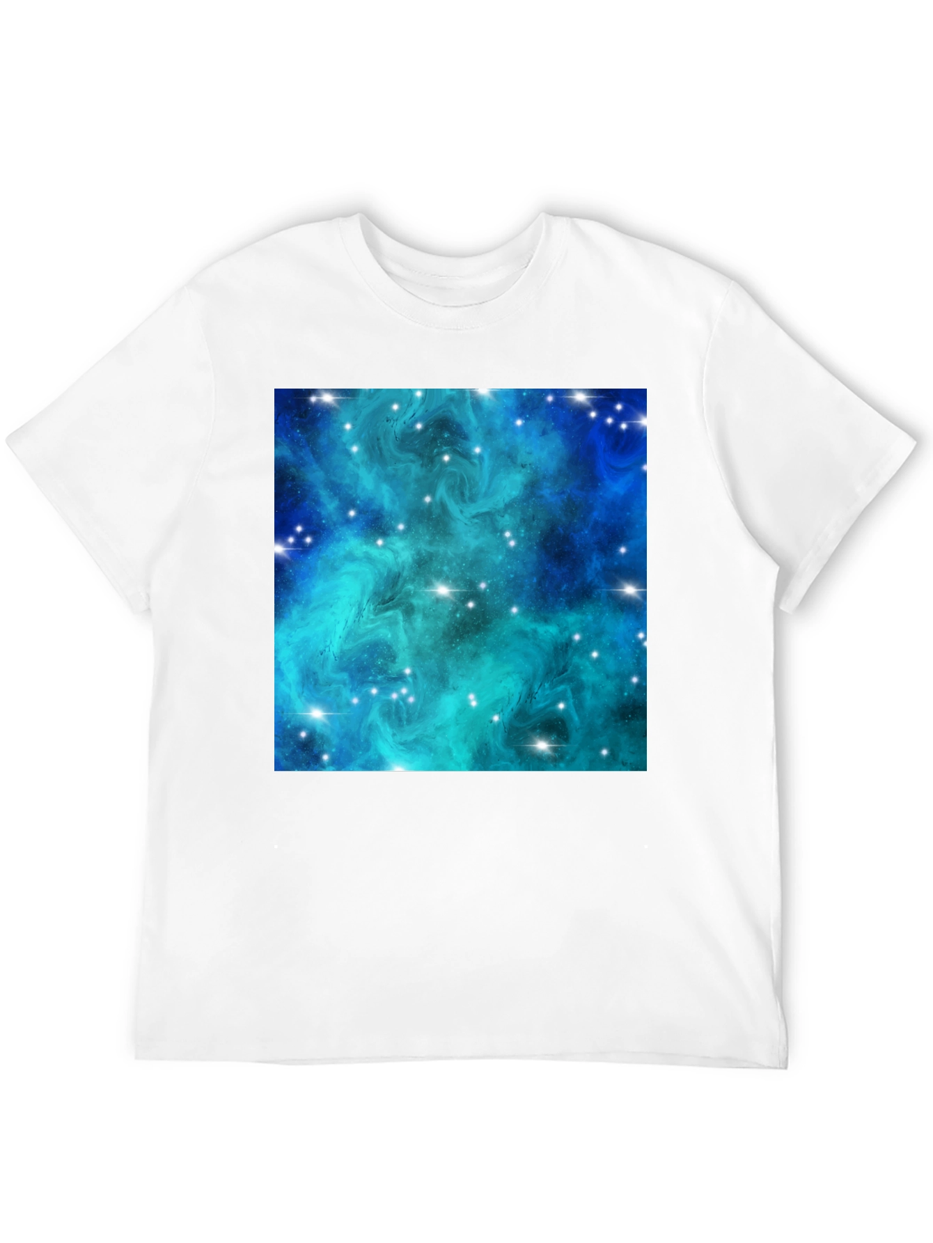 Nebula Galaxy Print Black T-Shirt