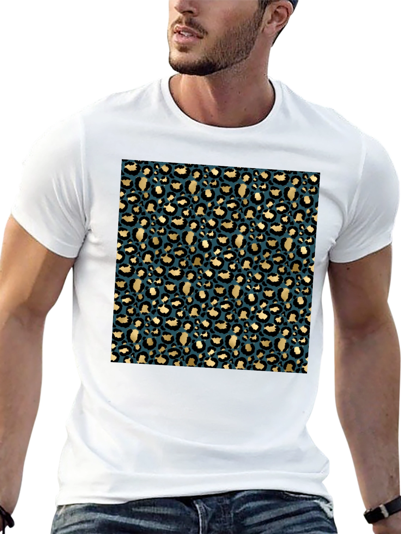 Leopard Print Crew Neck T-Shirt