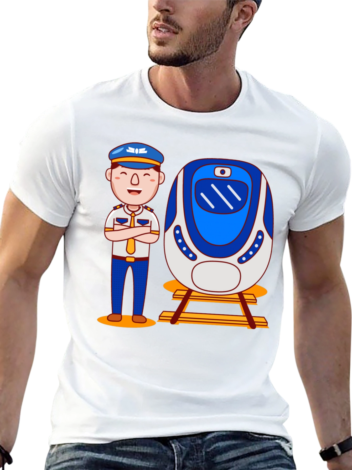 Train Conductor Graphic T-Shirt