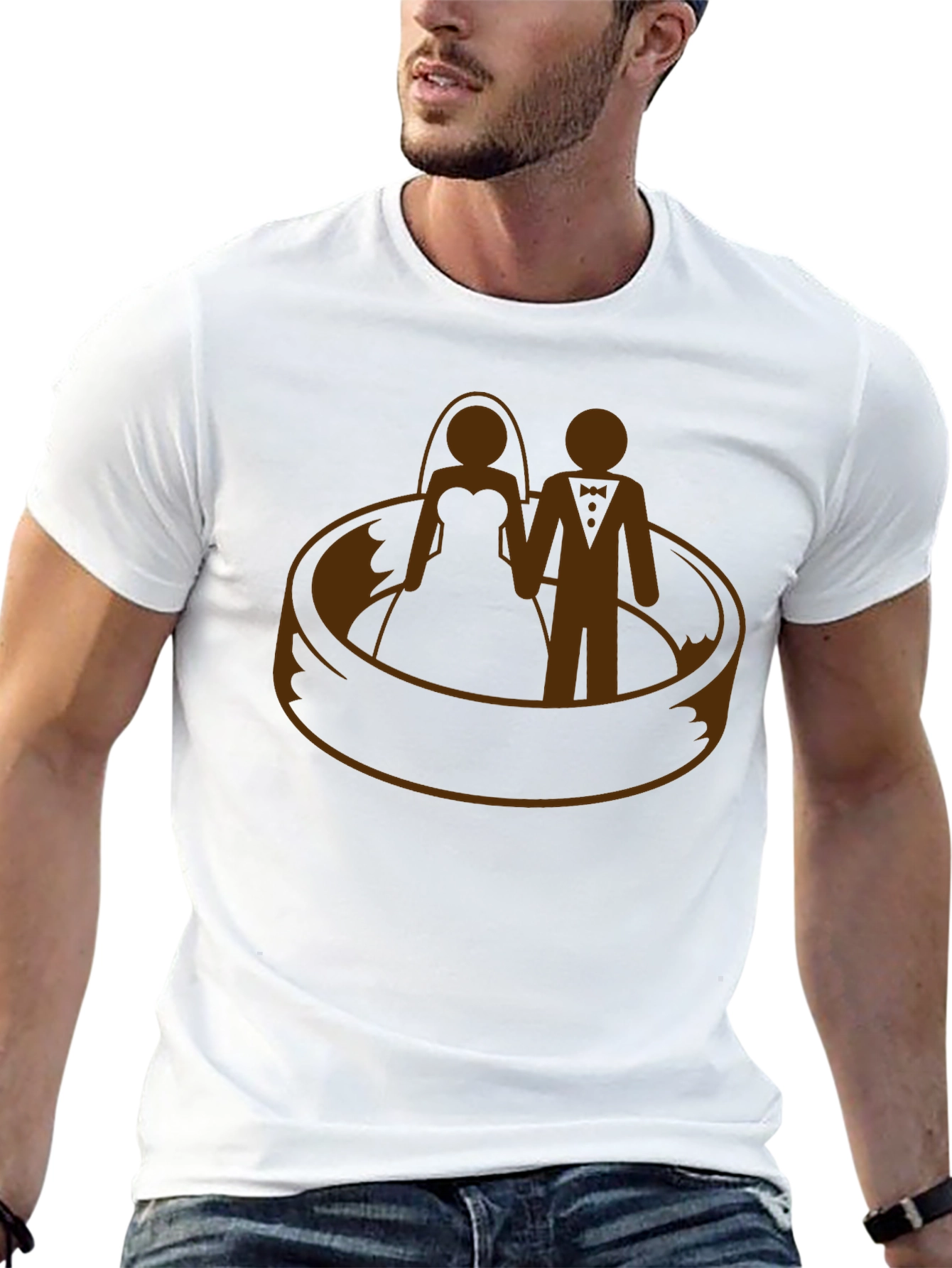 Wedding Ring T-Shirt - Bride and Groom Graphic Tee
